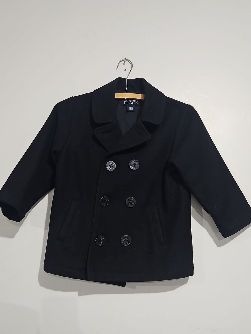 The Children's Place Kids' Black Peacoat Jacket Sz S 5/6
